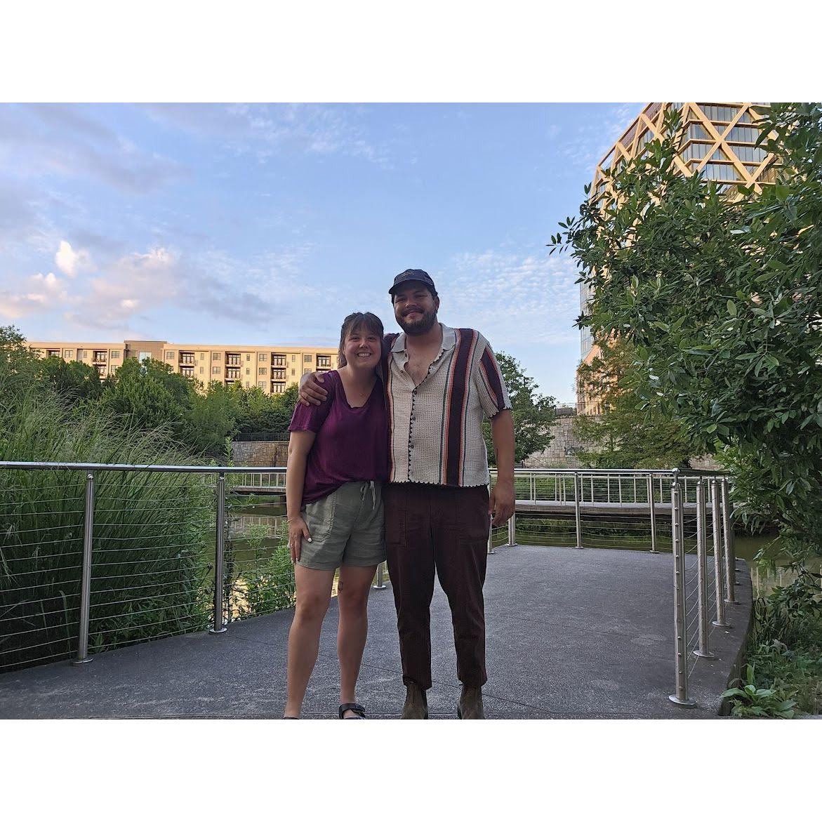 Strolling around the pond across from Ponce City Market the night before we got engaged <3