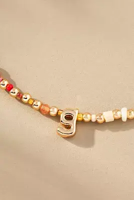 Beaded Bubble Letter Lowercase Monogram Necklace