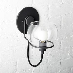 Rest Clear Glass Black Wall Sconce