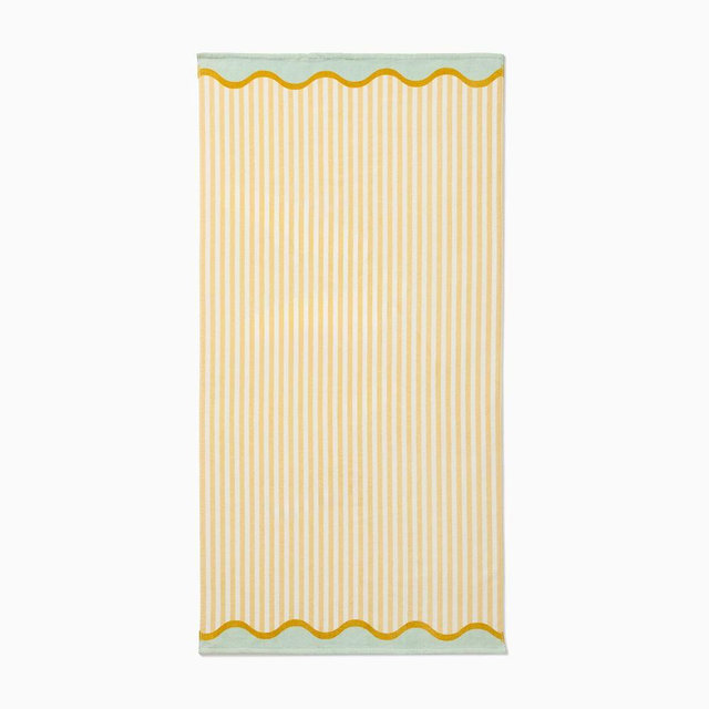 Wiggle Edge Pool Towel, Yellow
