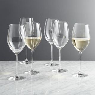 Black and White Collection White Wine Glasses, Set of 6