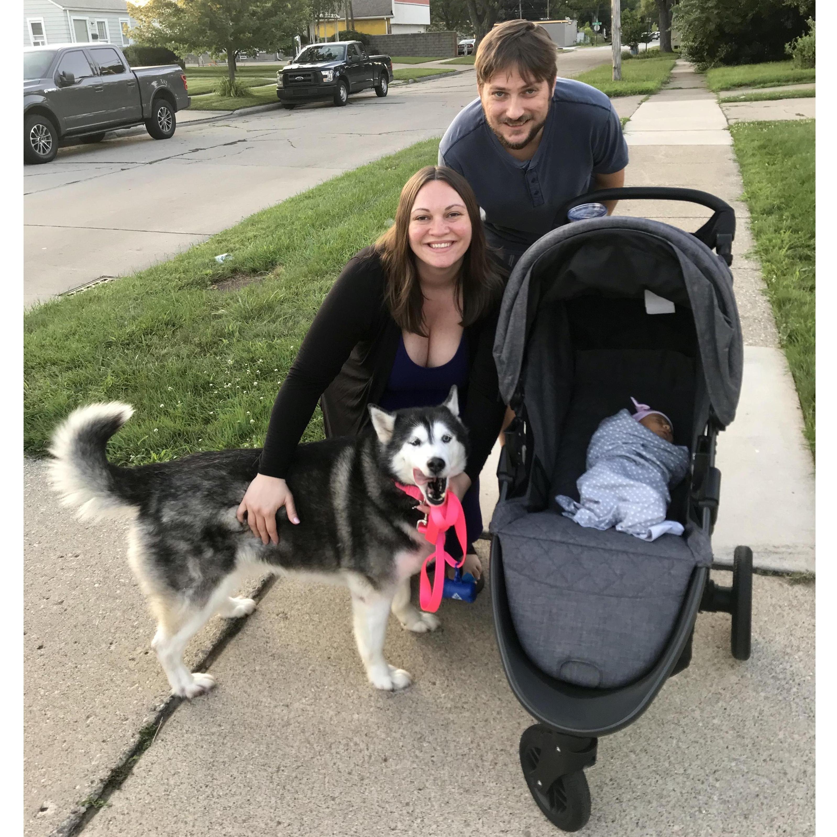One of our many walks as a new family of 4 (including Jewels 💙)