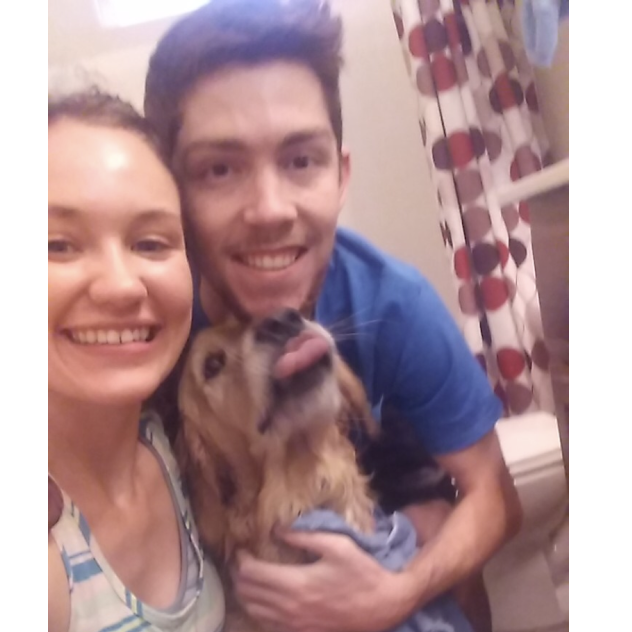 Giving Jenna's dog Captain a much needed bath! 08-05-18