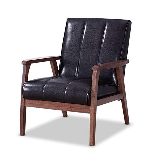 Baxton Studio BBT8011A2-Black Living-Room-Chairs, Medium, Black