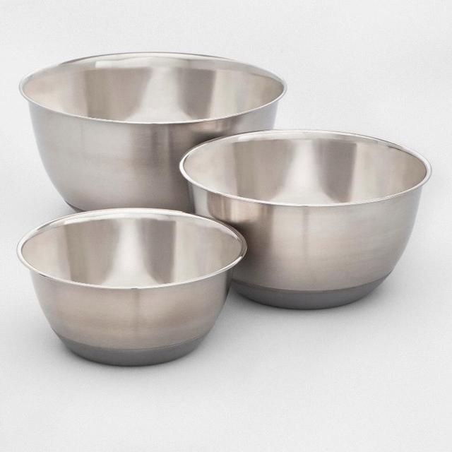 3pc Stainless Steel Non-Slip Mixing Bowls - Made By Design™