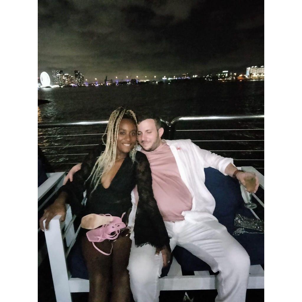 Despite the blurriness, one of Tia's favorite photos with Dustin.