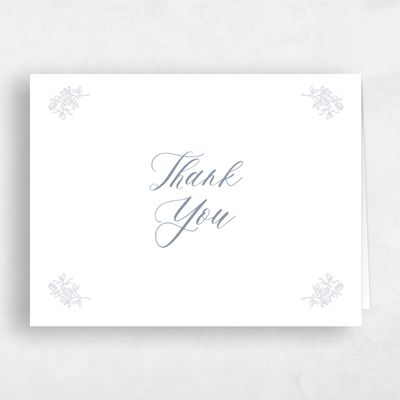Grey Floral Wedding Thank You - Lisette Landscape