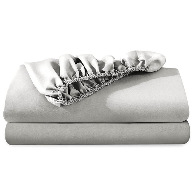 Bare Home 2-Pack Fitted Bottom Sheets Queen - Premium 1800 Ultra-Soft Wrinkle Resistant Microfiber - Deep Pocket (Queen, Light Grey)