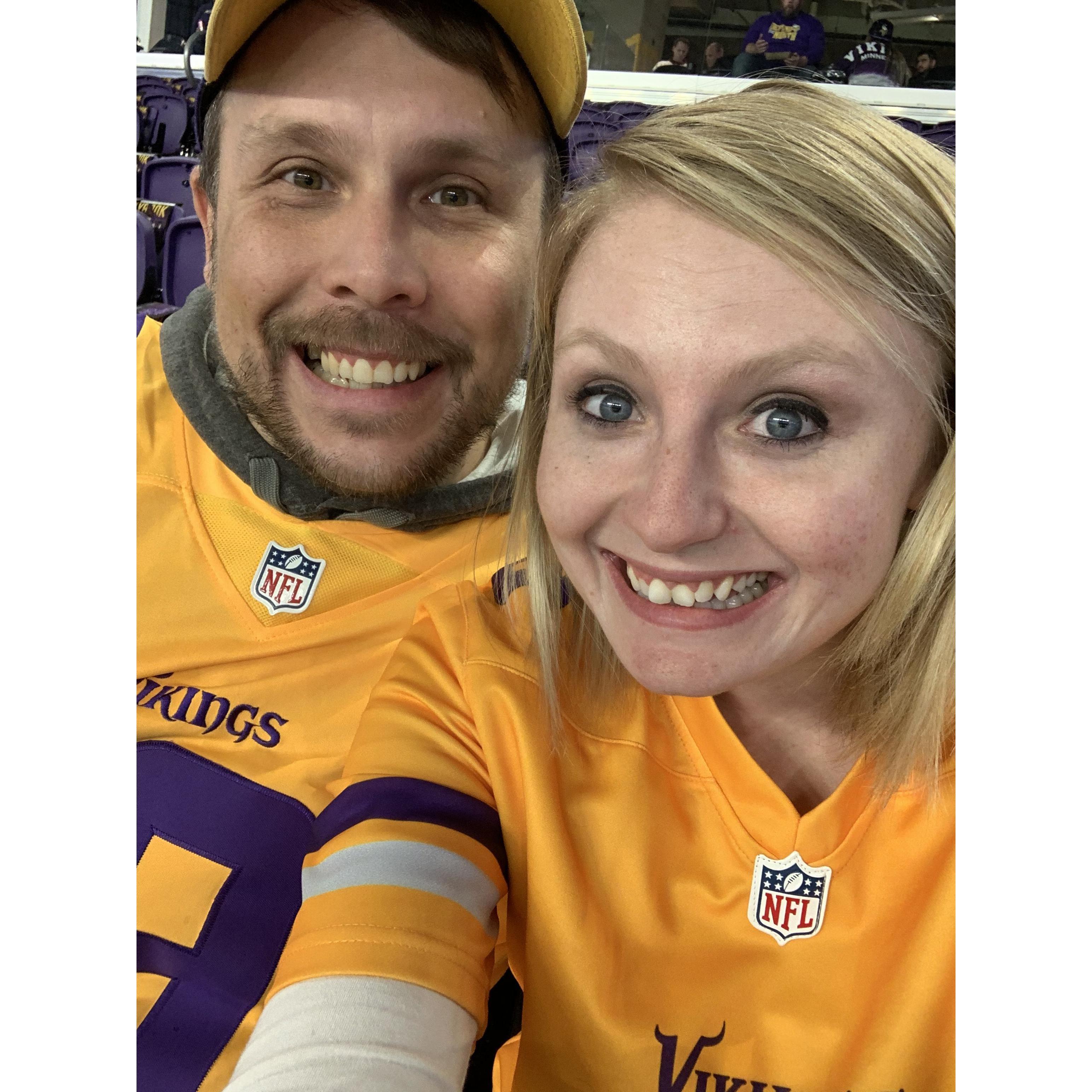 First Vikings game in the new US Bank Stadium