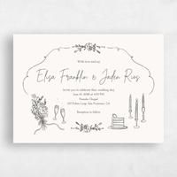 Beige Wedding Invitation - Finley Landscape