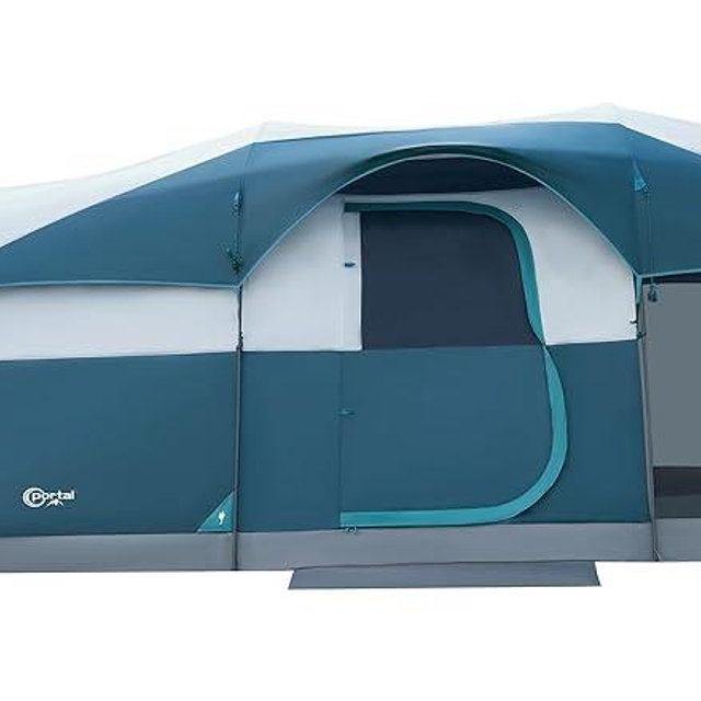 PORTAL 6/8 Person Family Camping Tent with Screen Room, Water Resistant Big Tunnel Tent with Rainfly, Large Family Tent for Outdoor Camping, Party