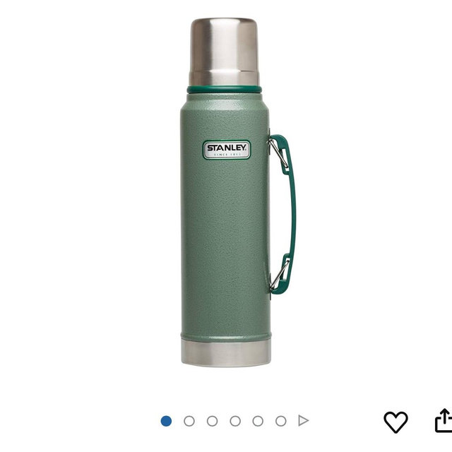 Stanley Heritage Classic Vacuum Bottle with Handle 1.1 qt | Wide Mouth with Leakproof Cup Lid | Keep Drinks Hot or Cold for Travel | Insulated Stainless Steel Thermos | BPA-Free | Hammertone Green