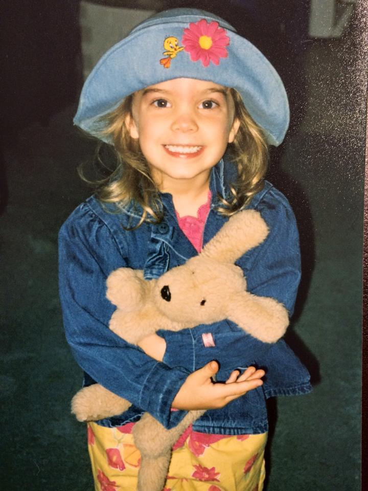 Nikki with her favorite stuffed animal, "Elvis."