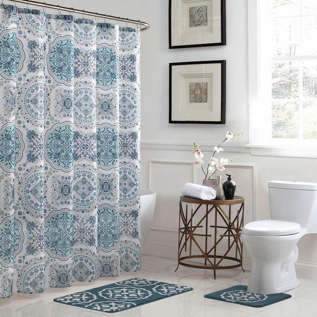Caroline Geometric 15-Piece Bathroom Shower Set