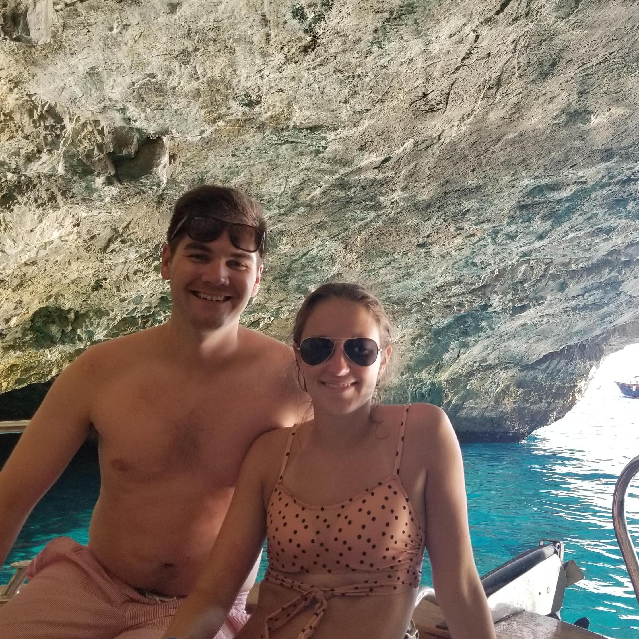 Exploring caves in Capri, Italy
