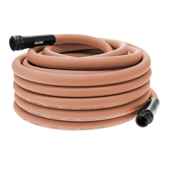 Flexzilla Colors™ Std Grip Garden Hose 5/8" x 75' 3/4" - 11 1/2 GHT Fittings, Brown Mulch