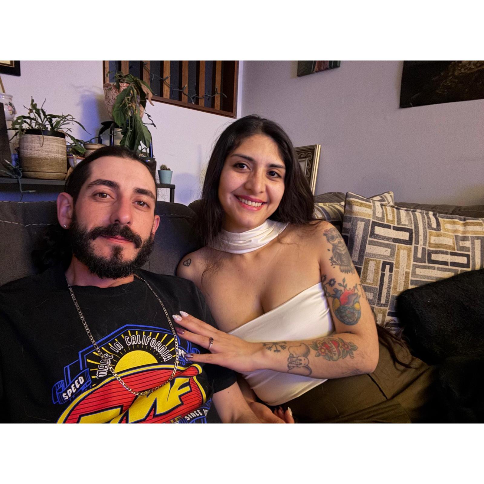 Durante la planeacion de la boda, nos tomamos esta foto en Marzo, 2025.