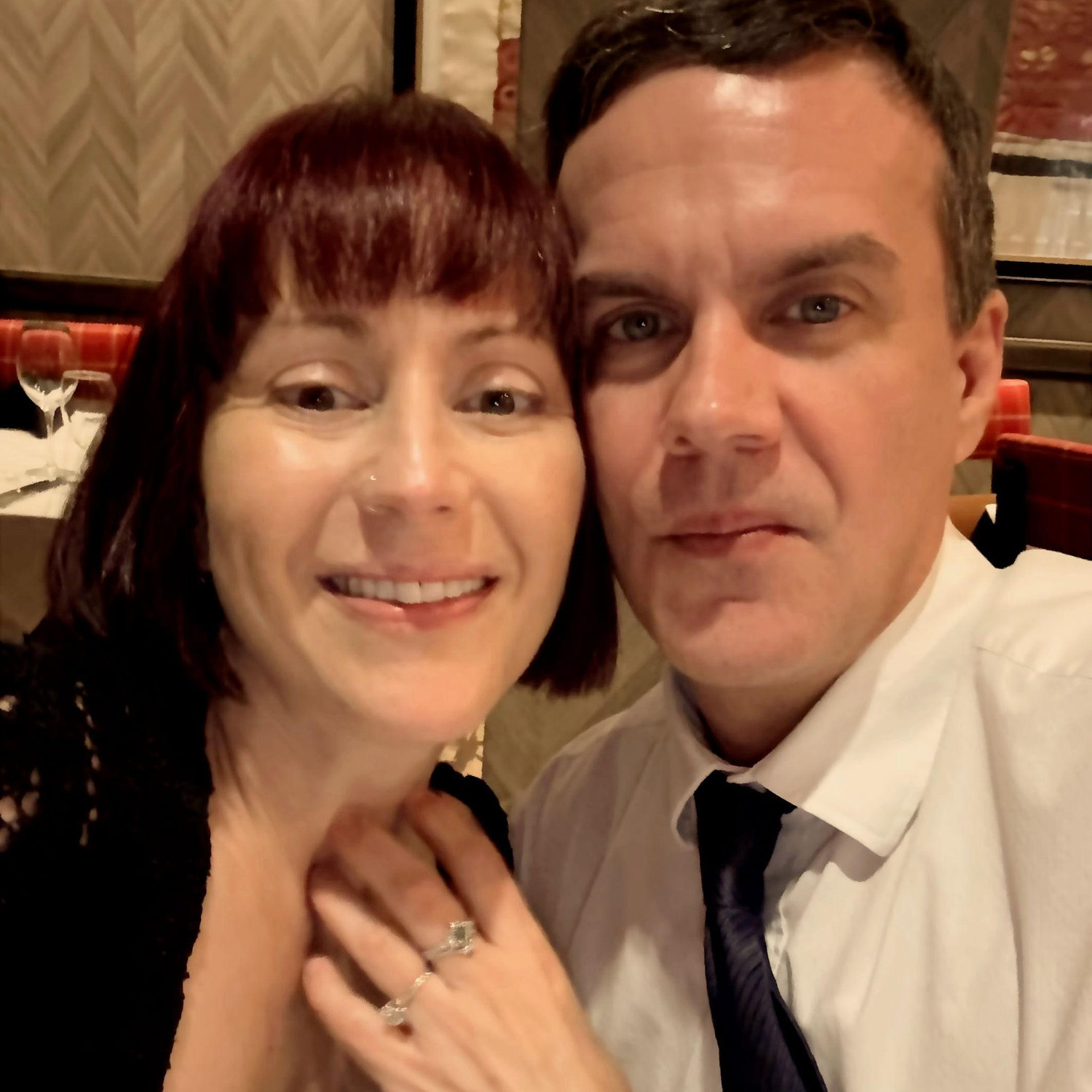 Dinner after our engagement!