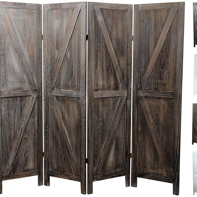 Premium Home Room Divider: Room dividers and Folding Privacy Screens, Privacy Screen, Partition Wall dividers for Rooms, Room Separator, Temporary Wall, Folding Screen, Rustic Barnwood (Barnwood)