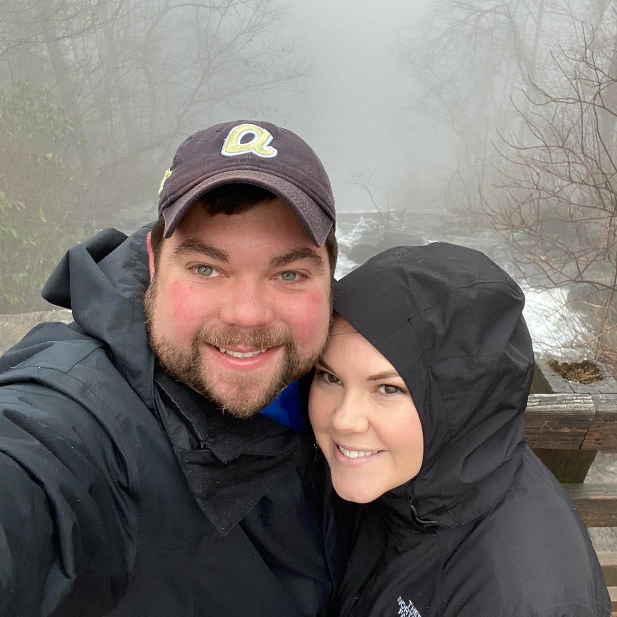 This was just before our first kiss at Amicalola Falls!