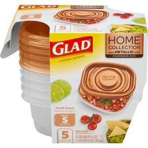 Glad Home Collection Small Snack Food Storage Containers - 9oz - 5ct