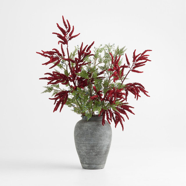 Faux Juniper Berry and Red Amaranthus Stem Bundle