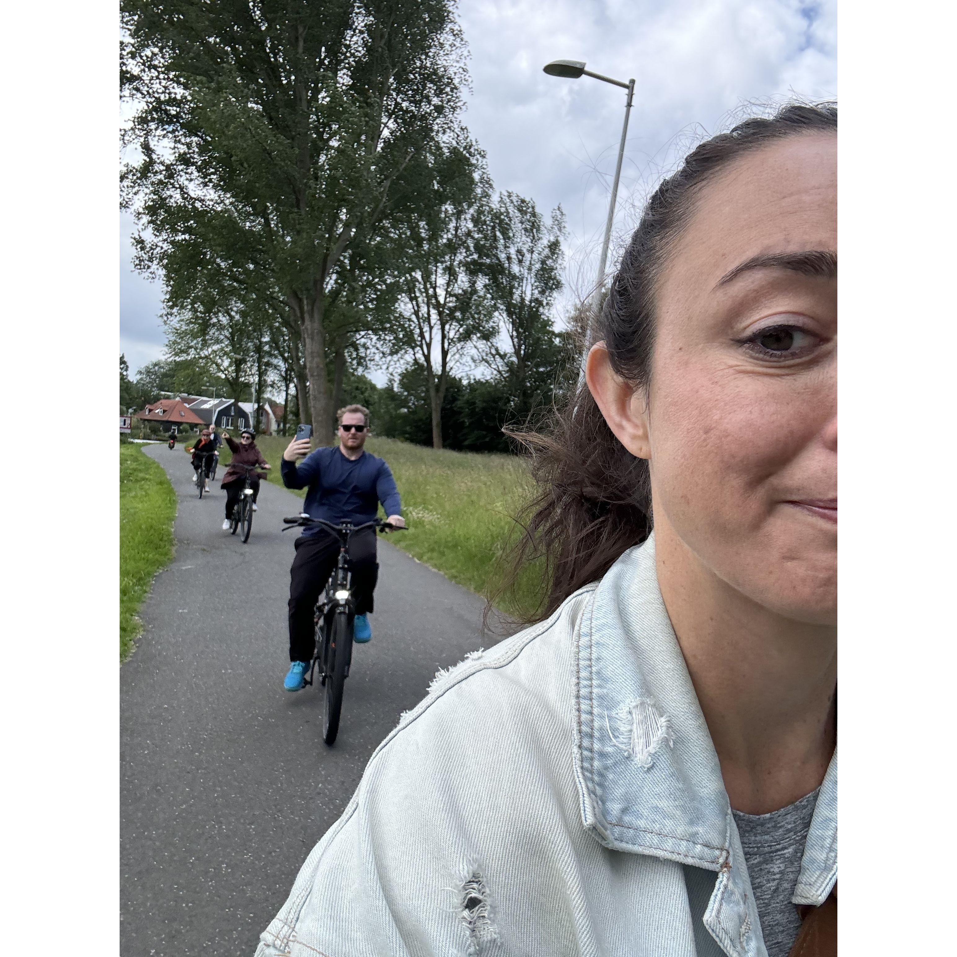 riding bikes in Amsterdam