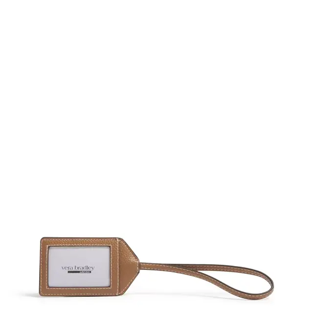 Vera Bradley Women's Outlet Faux Leather Essential Luggage Tag Roasted Pecan