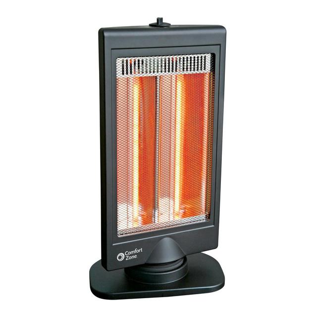 Comfort Zone CZHTV9 Oscillating Halogen Heater in Black