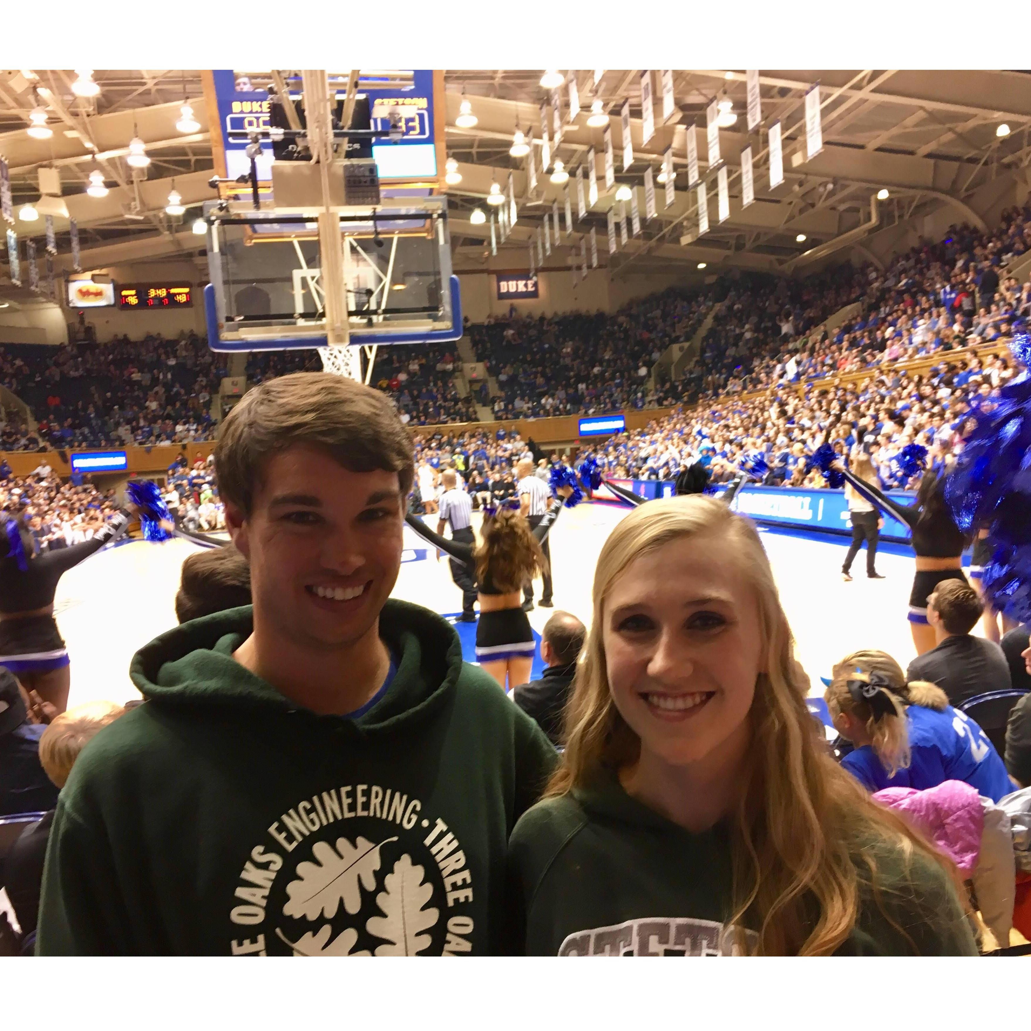 We cheered on Stetson University in the front row of Cameron Indoor Stadium as they took on Duke's basketball team!