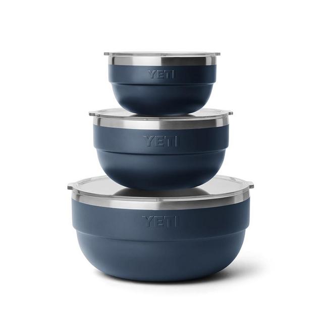 YETI Nestable Standard Food Storage Bowl Set, (1) 1 QT, (1) 2 QT, and (1) 4.5 QT, Navy