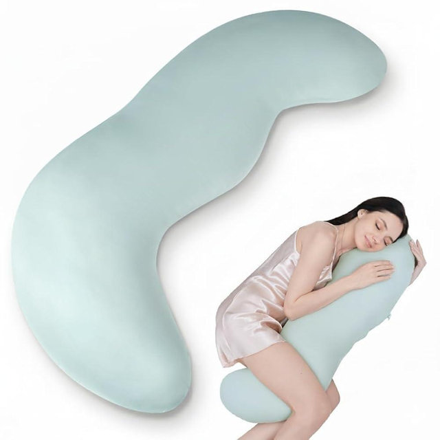 AISLEEP Body Pillows for Adults, Full Body Pillow for Side Sleepers, Long Body Pillow for Bed, Pea Pod Shape Long Pillow for Pregnancy Sleeping Full Body Support