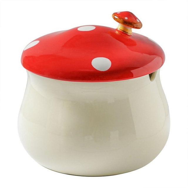 JY HENGQI 2Pcs Bacon Grease Container Comes spoon 14 .5cm long, Kitchen Grease Container Mushroom Holds 600@0ml, Mushroom Bacon Grease Can Grease Holder For Kitchen (1000ML)
