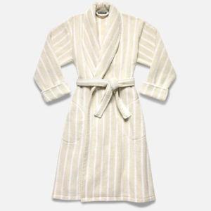 Super-Plush Robe - Striped Soft Stone - M