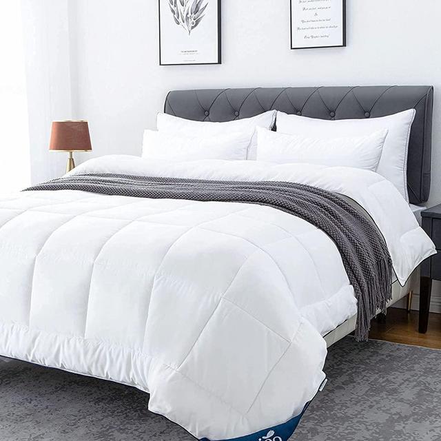 Lucian Comforter Duvet Insert Queen Size - All Season Down Alternative Comforter Queen/Full Bedding Quilted, Cooling Hotel Duvet Filler for Queen Bed Lightweight Duvet with 8 Corner Tabs - White