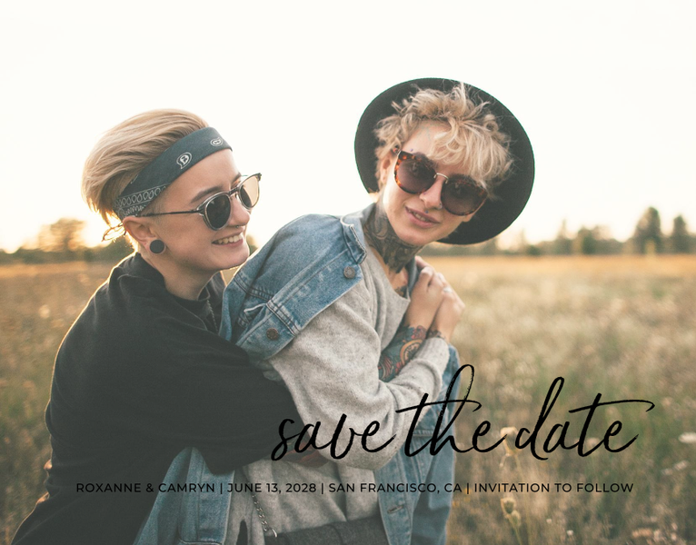 Bonnie Script | Black | Zola Save The Dates