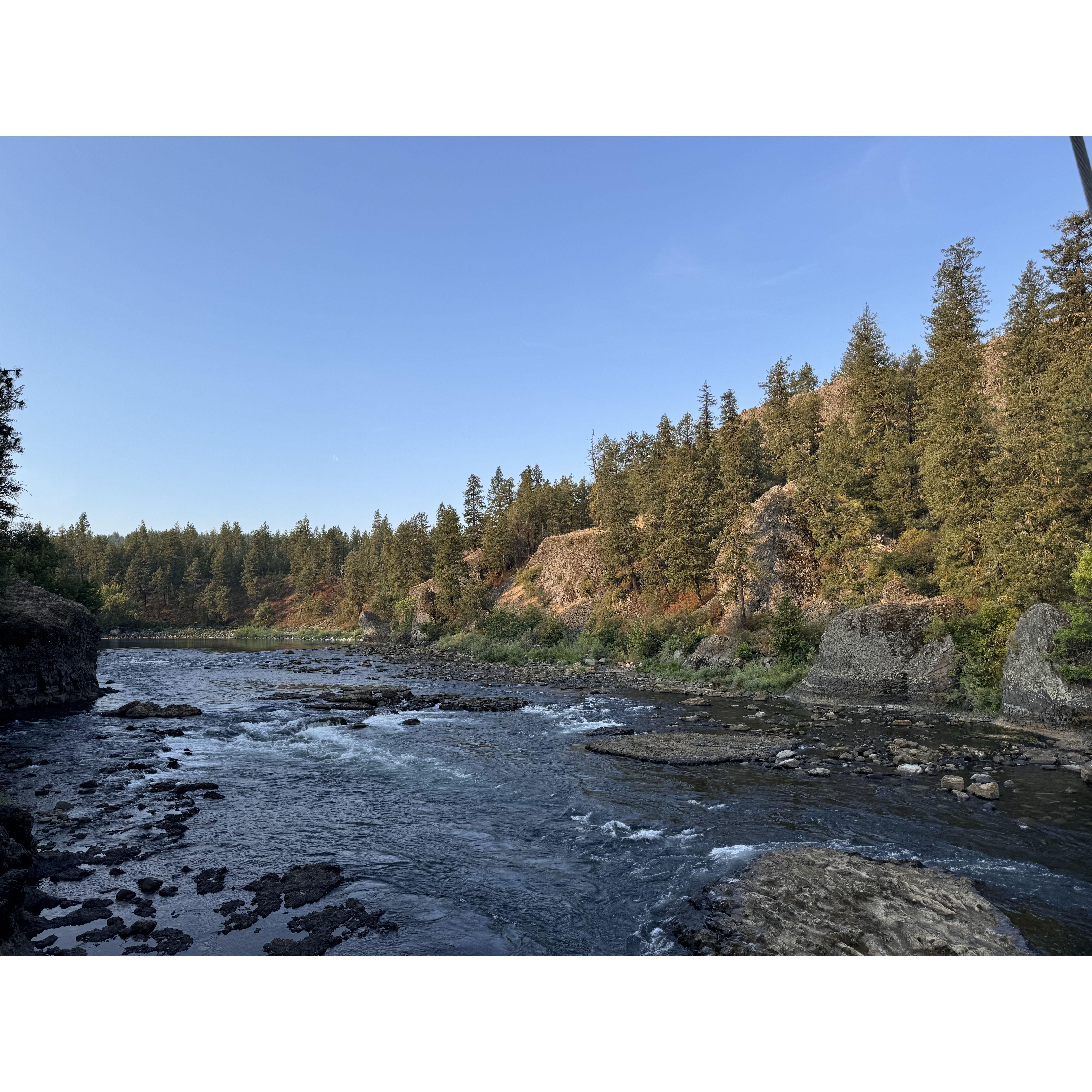 The ceremony will take place right on the river, and there are several calm areas for children to play and skip rocks.