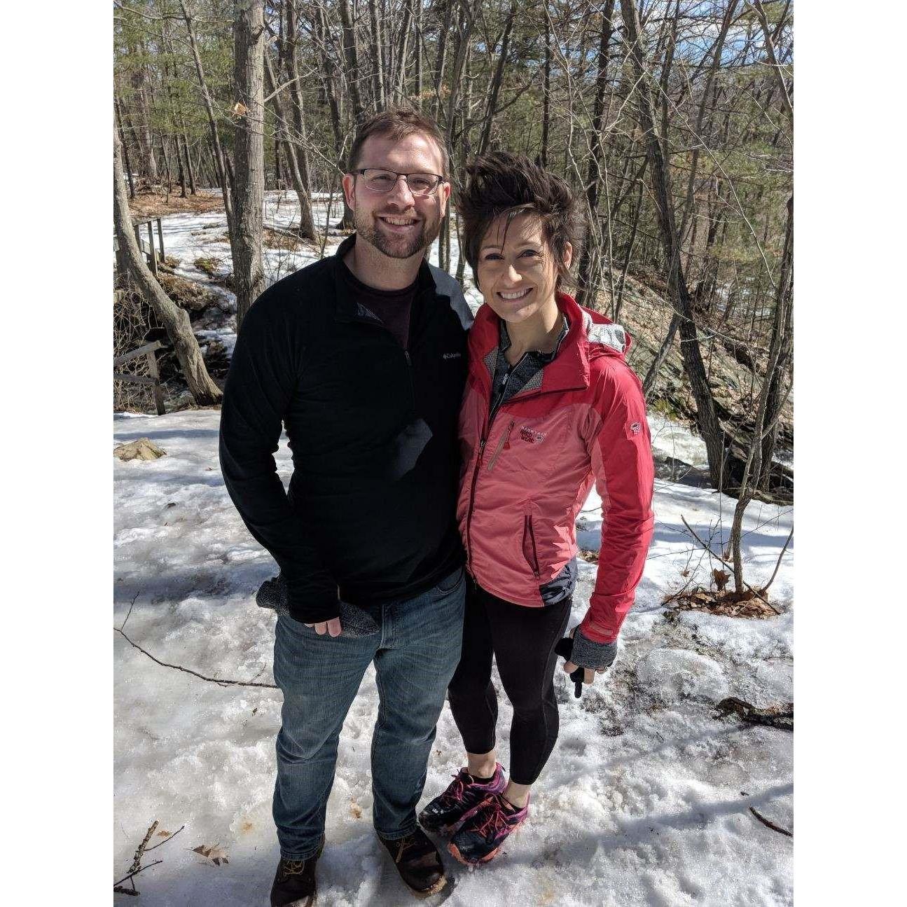 The Proposal! 3.16.19 
Cory completely surprised me & proposed on a hike to Jewel Falls! In 2017, we visited Maine & hiked this trail together. Cory said he knew it was the spot he wanted to propose!