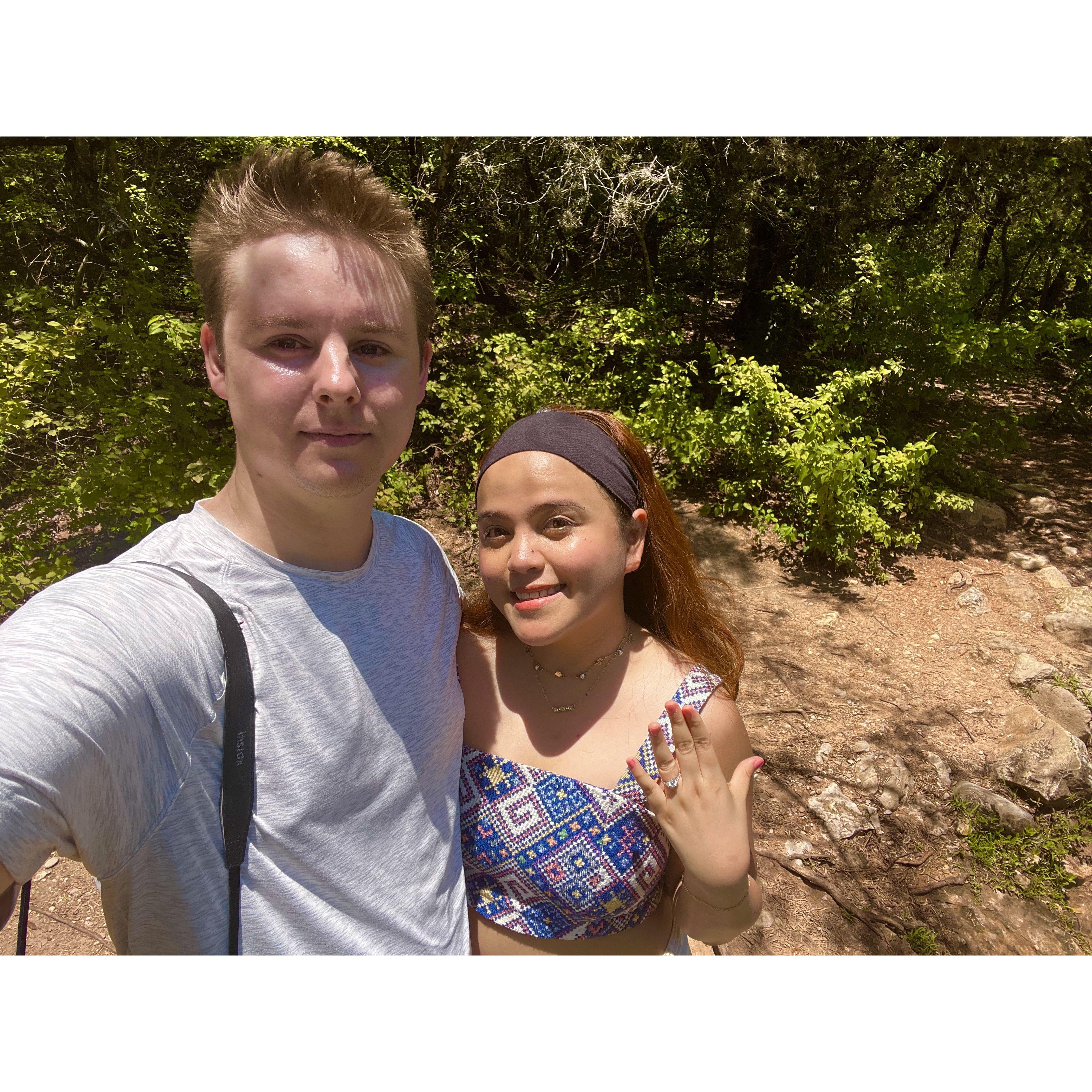 At Red Bud Isle in Austin, TX where Devin proposed.