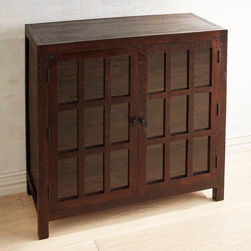 Parsons Collection Tobacco Brown Small Glass-Door Buffet
