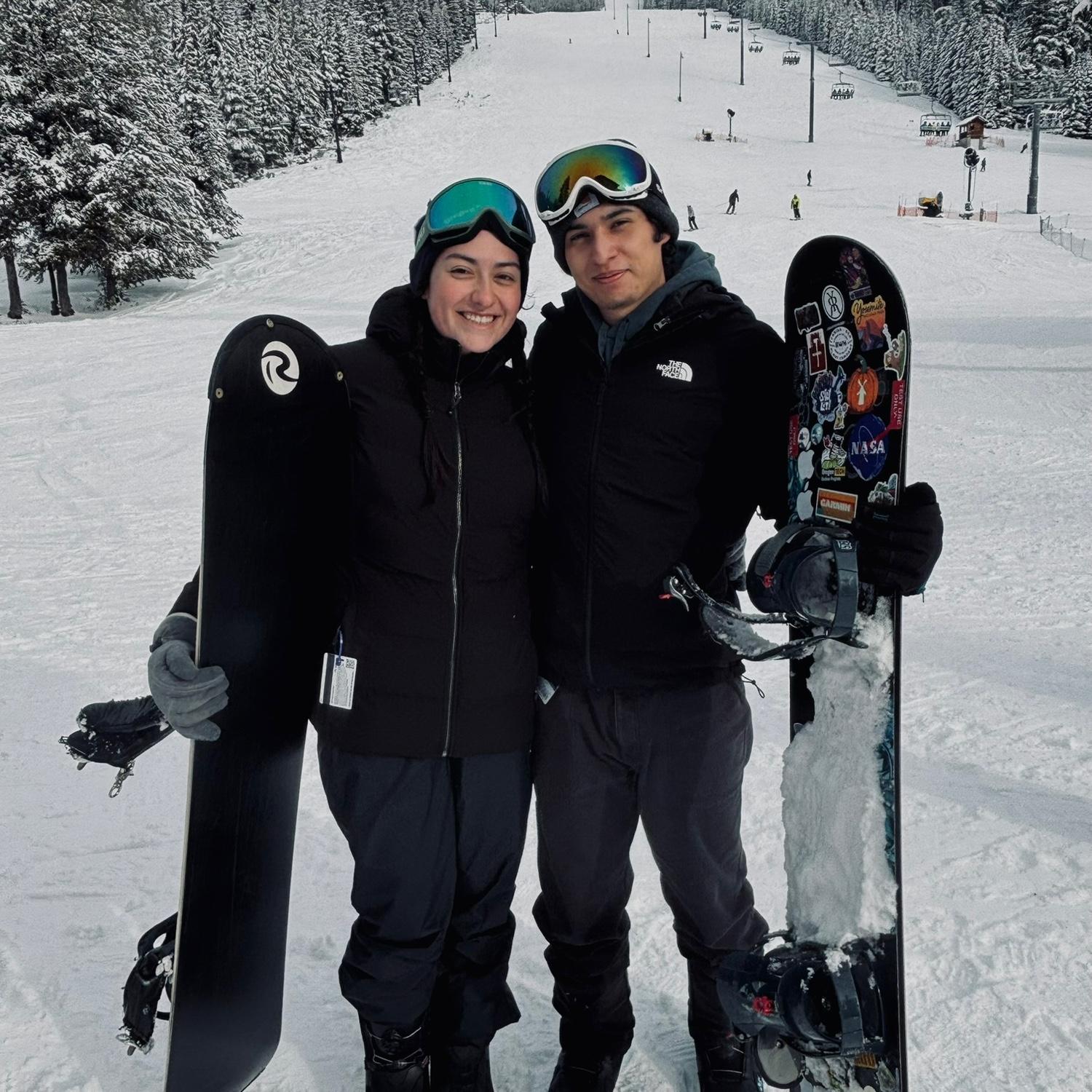 Ruben taught me to snowboard, HE IS SO PATIENT!