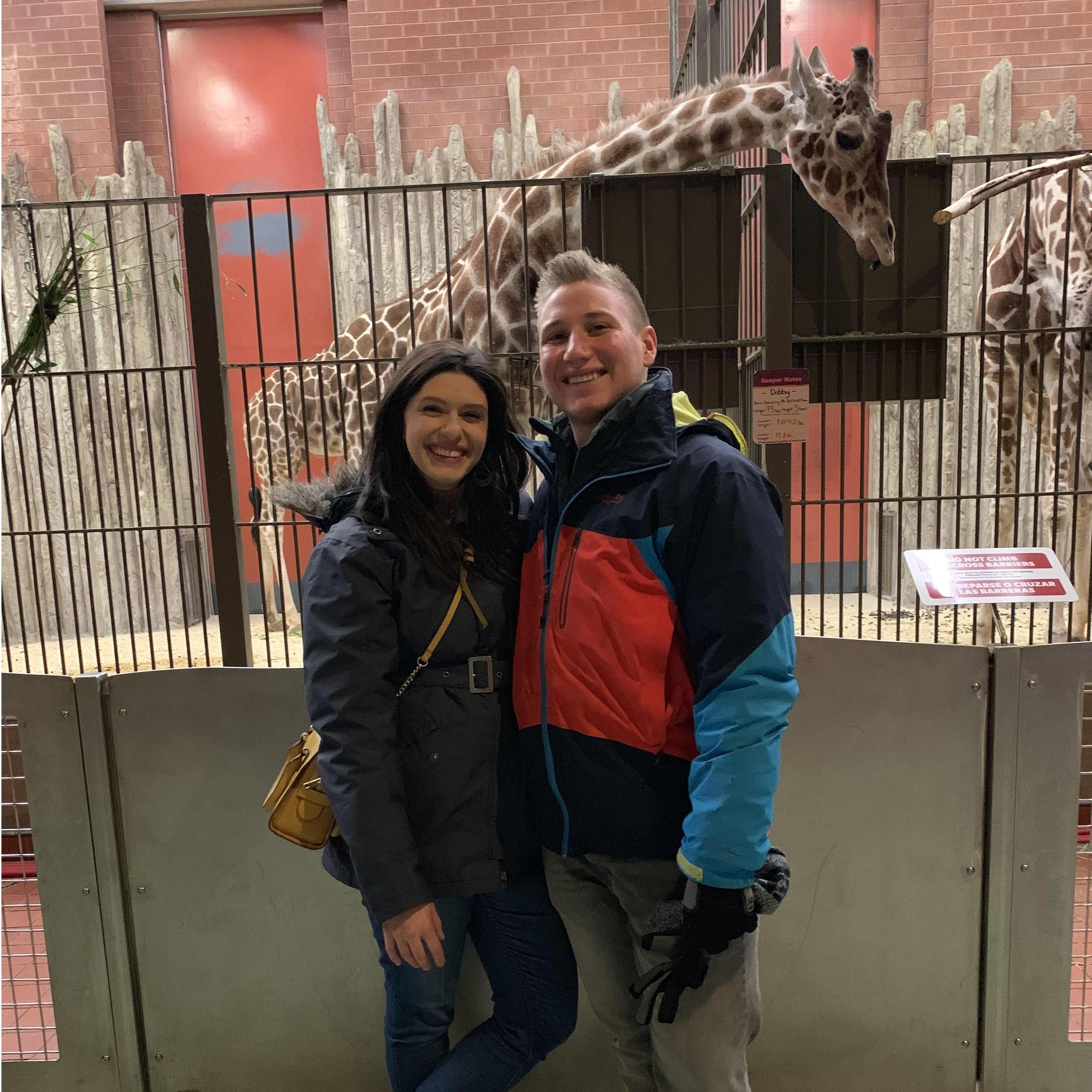 On a double date with friends Jon, Liz, and a giraffe!