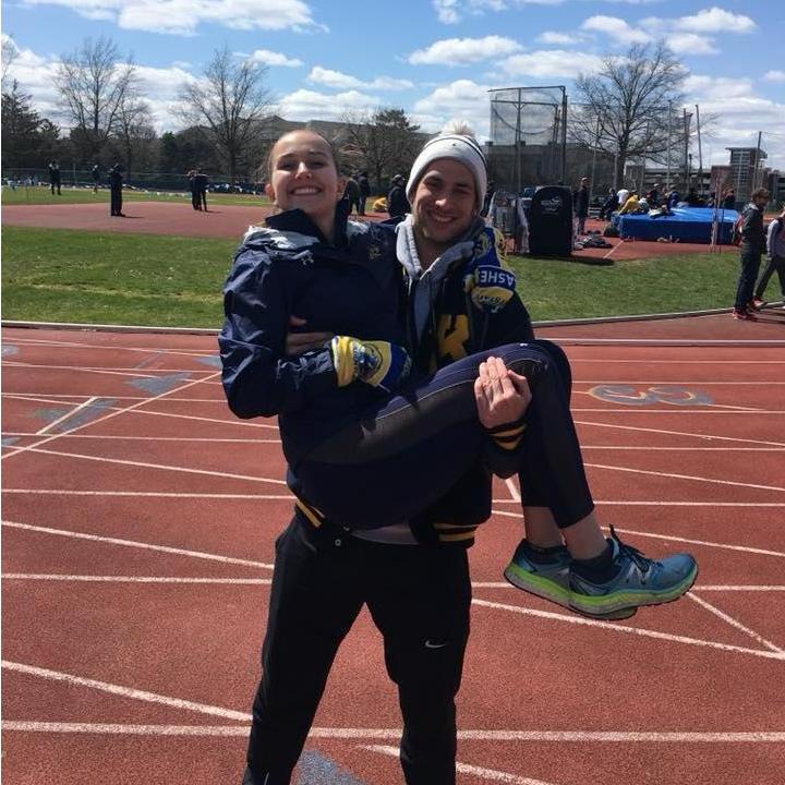 Little did I know, before we took this picture Nick was telling two of our teammates that he had just asked my Dad to Marry Me while I was warming up for my race!