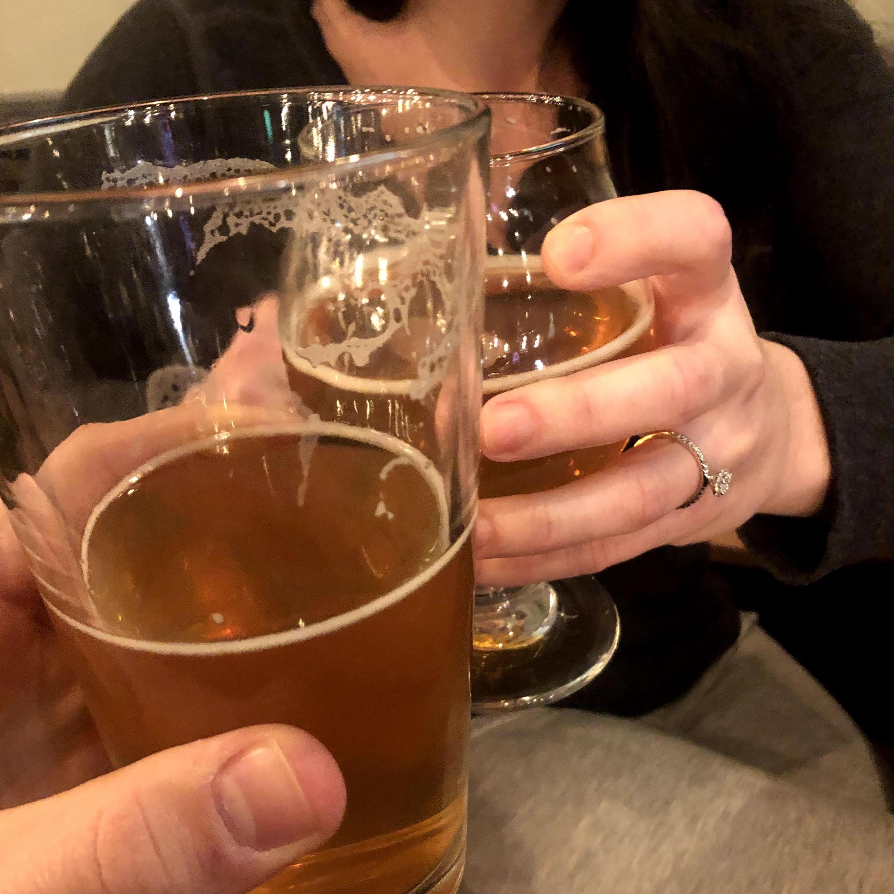 Our celebratory drink after the "I do!".