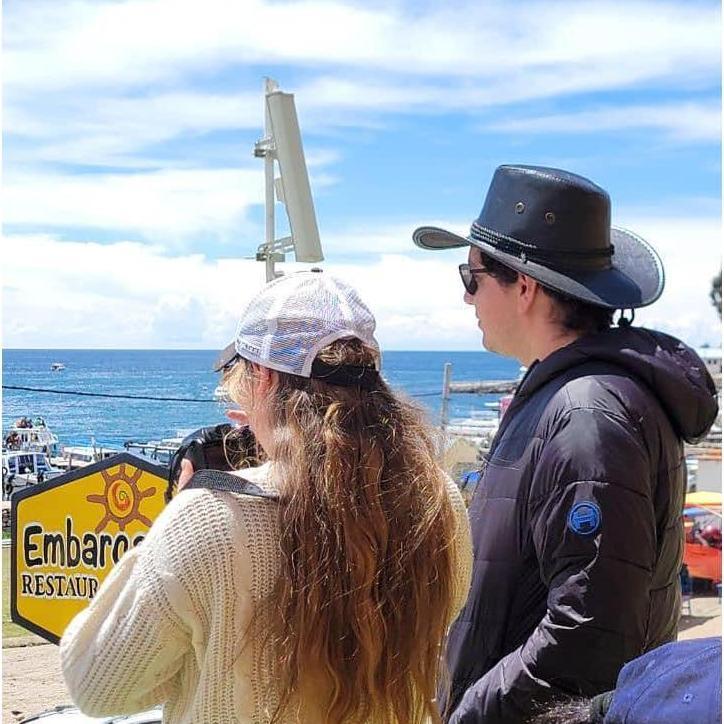 At Lake Titicaca, on the border of Peru in Copacabana!
