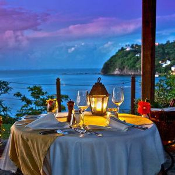 Honeymoon First Dinner - St. Lucia