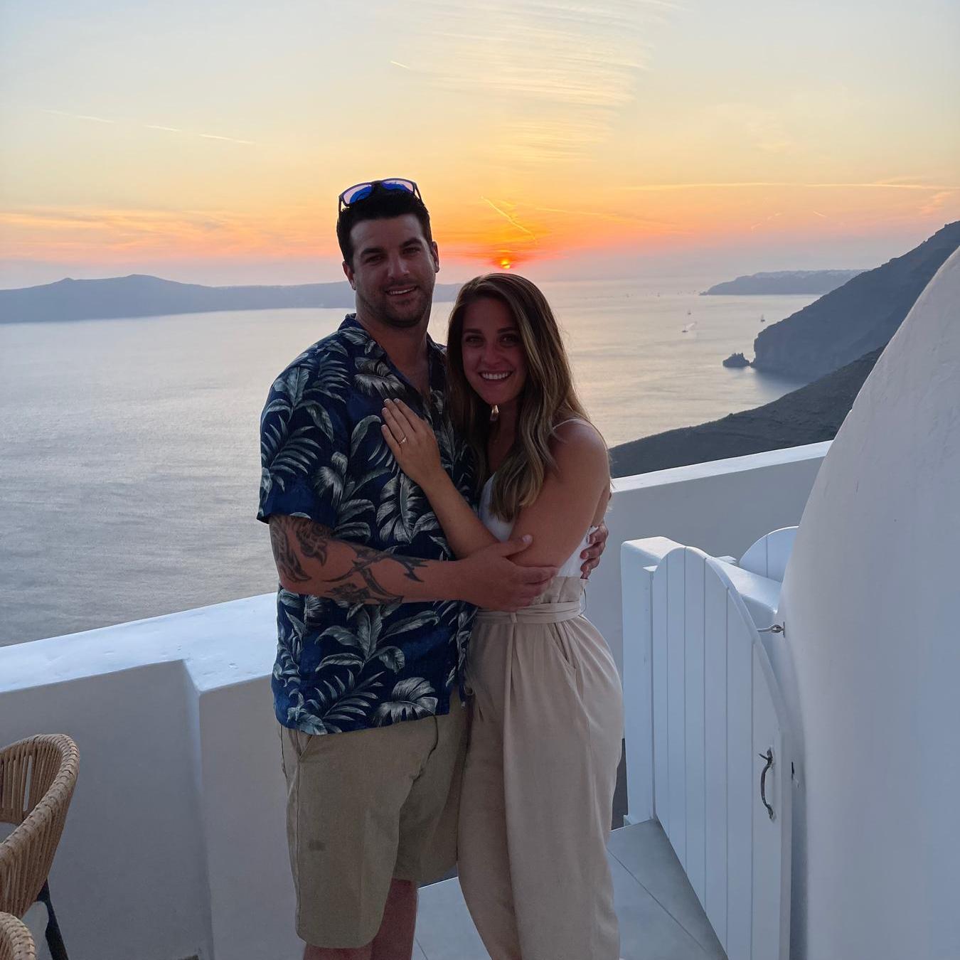 Our balcony in Greece, right after Kam proposed