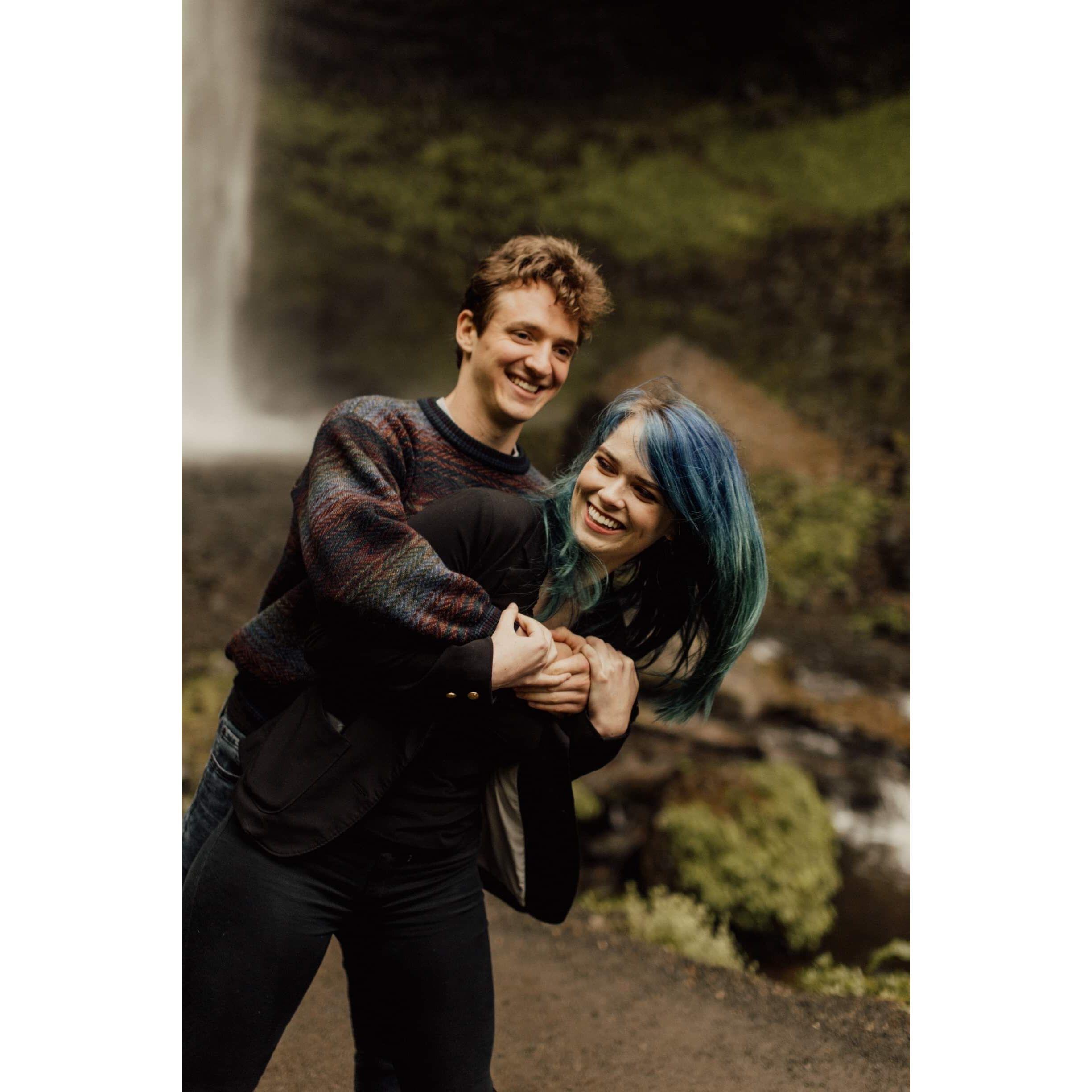 Their first professional photos, thanks to one of Eliza's many Portland photography friends, May 2019