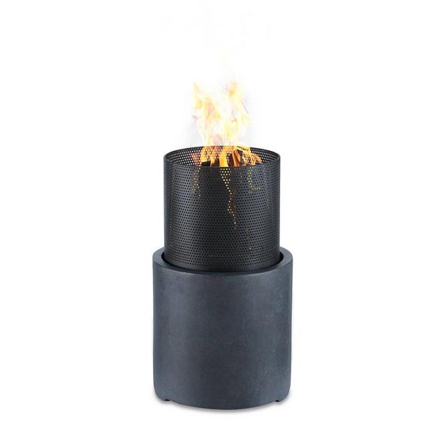 12.5"x21.5" Outdoor Wood Burning Faux Stone Column Fire Pit - Dayna B.