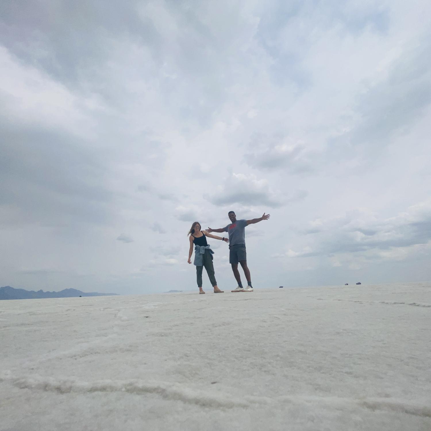 On our drive from Chicago to California, we took a road trip break on the Boneville Salt Flats